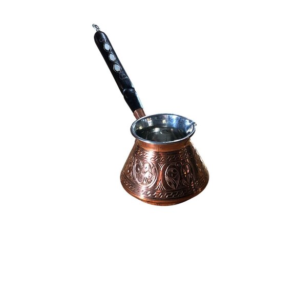 Vintage Copperbull Turkish Coffee Pot Handle Inlaid with Mother of Pearl - Picture 8 of 16